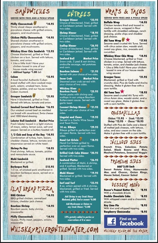 Whiskey River On The Water Menu image 2